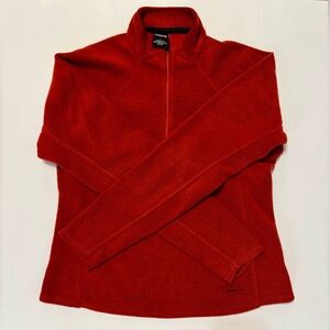 Womens Vintage Patagonia Capilene Burnt Orange Fleece 1/4 Zip Jacket Size L